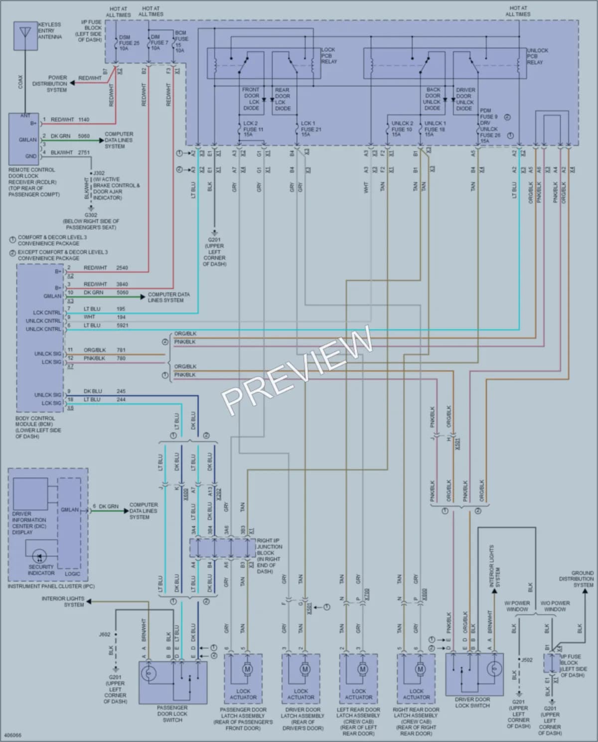 2013 GMC K2500HDPickupSierra Power Door Locks wiring diagram preview