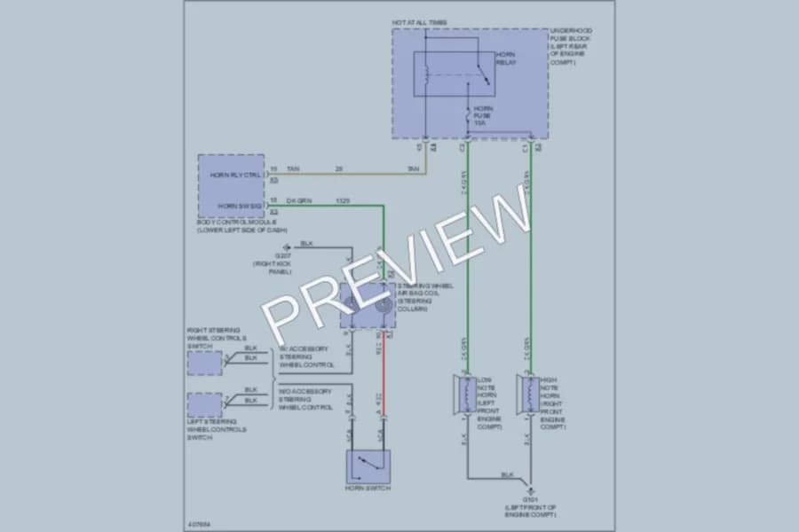 2013 GMC TerrainDenali Horn wiring diagram preview