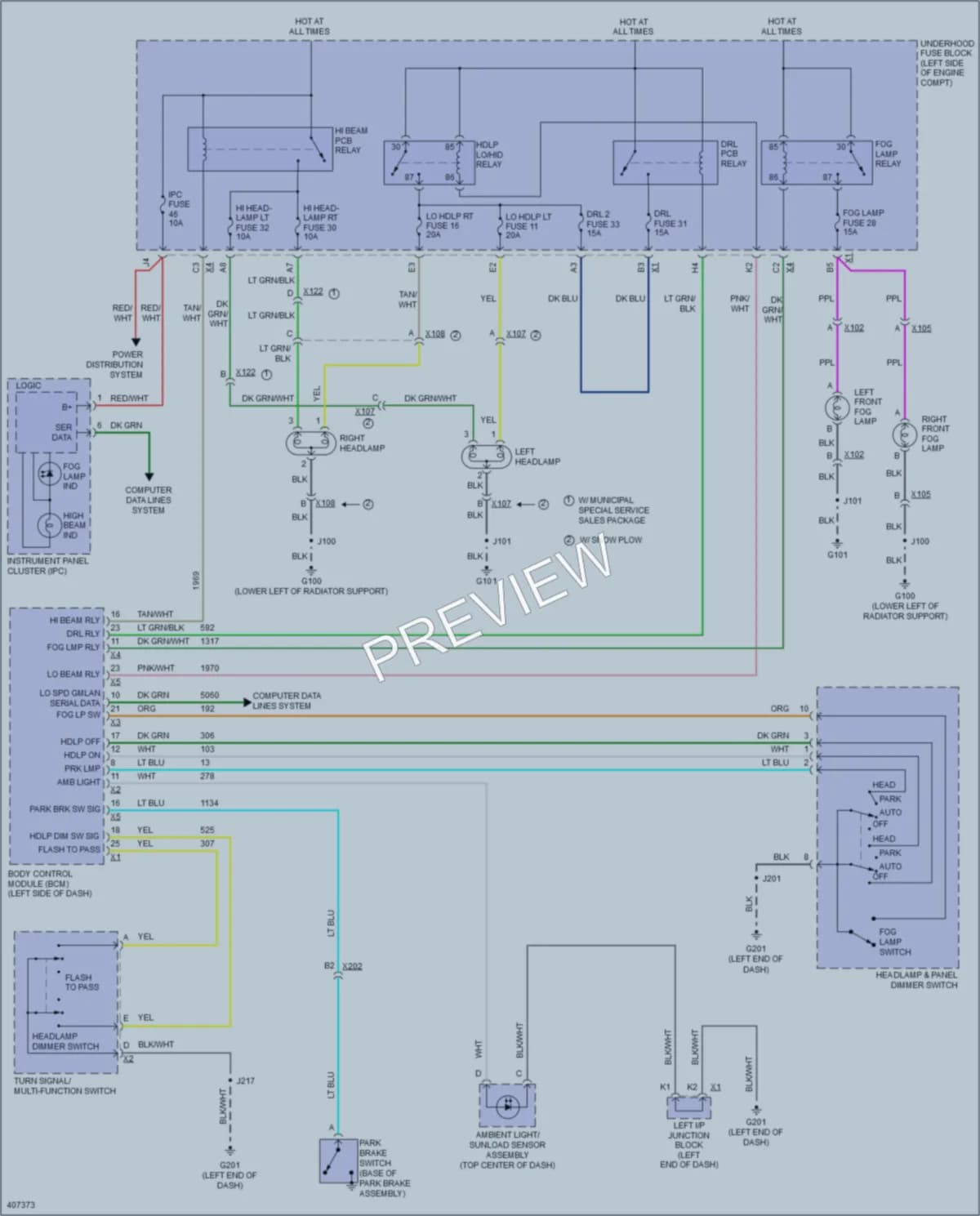 2013 GMC YukonXLDenali Headlights wiring diagram preview