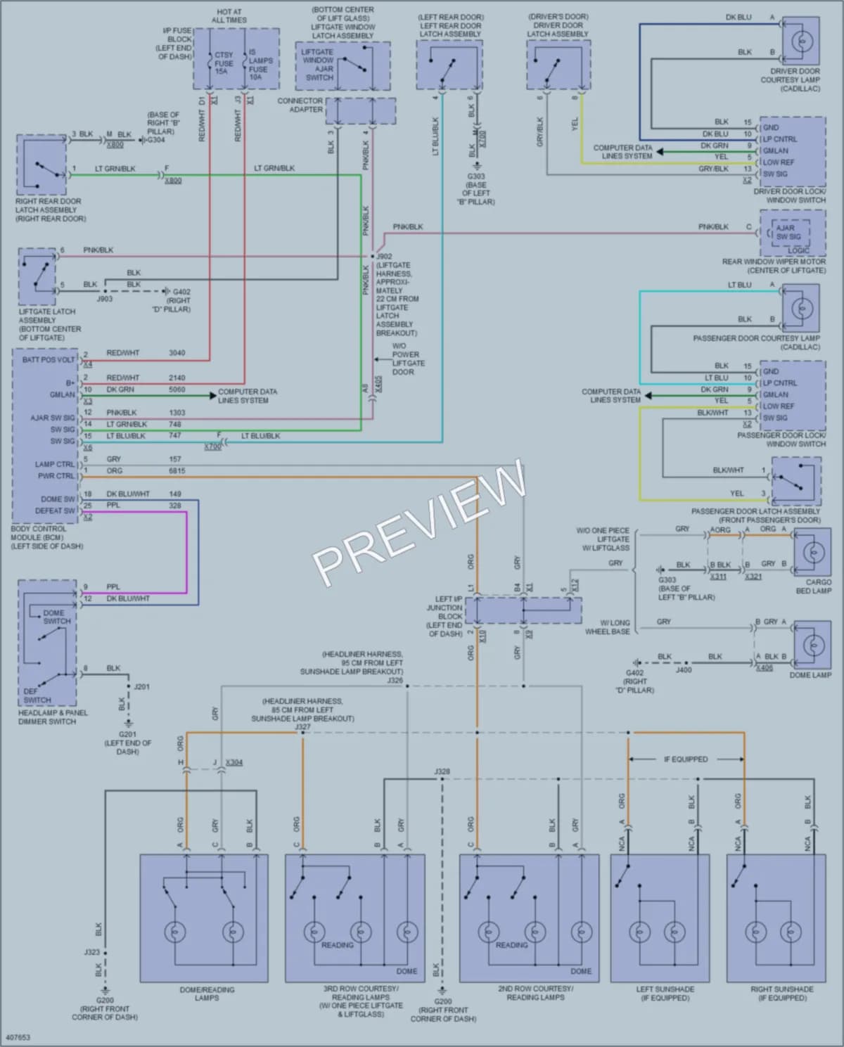 2013 GMC YukonXLDenali Interior Lights wiring diagram preview