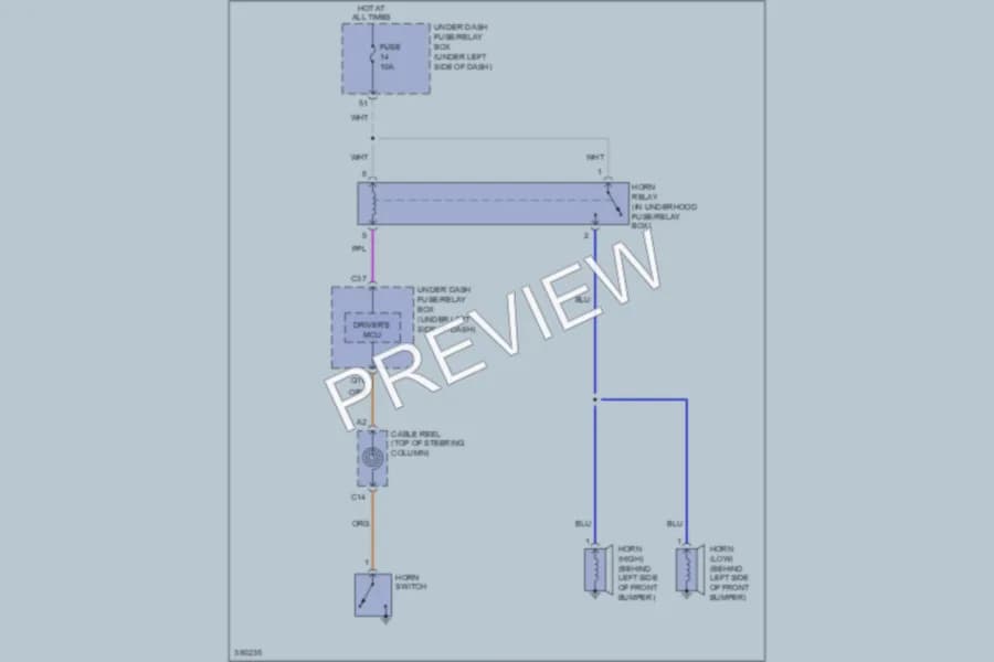 2013 Honda CRV Horn wiring diagram preview