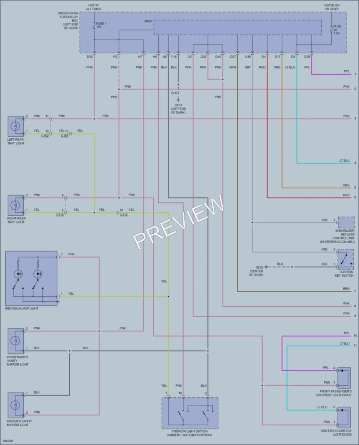 2013 Honda CRZ Interior Lights wiring diagram preview