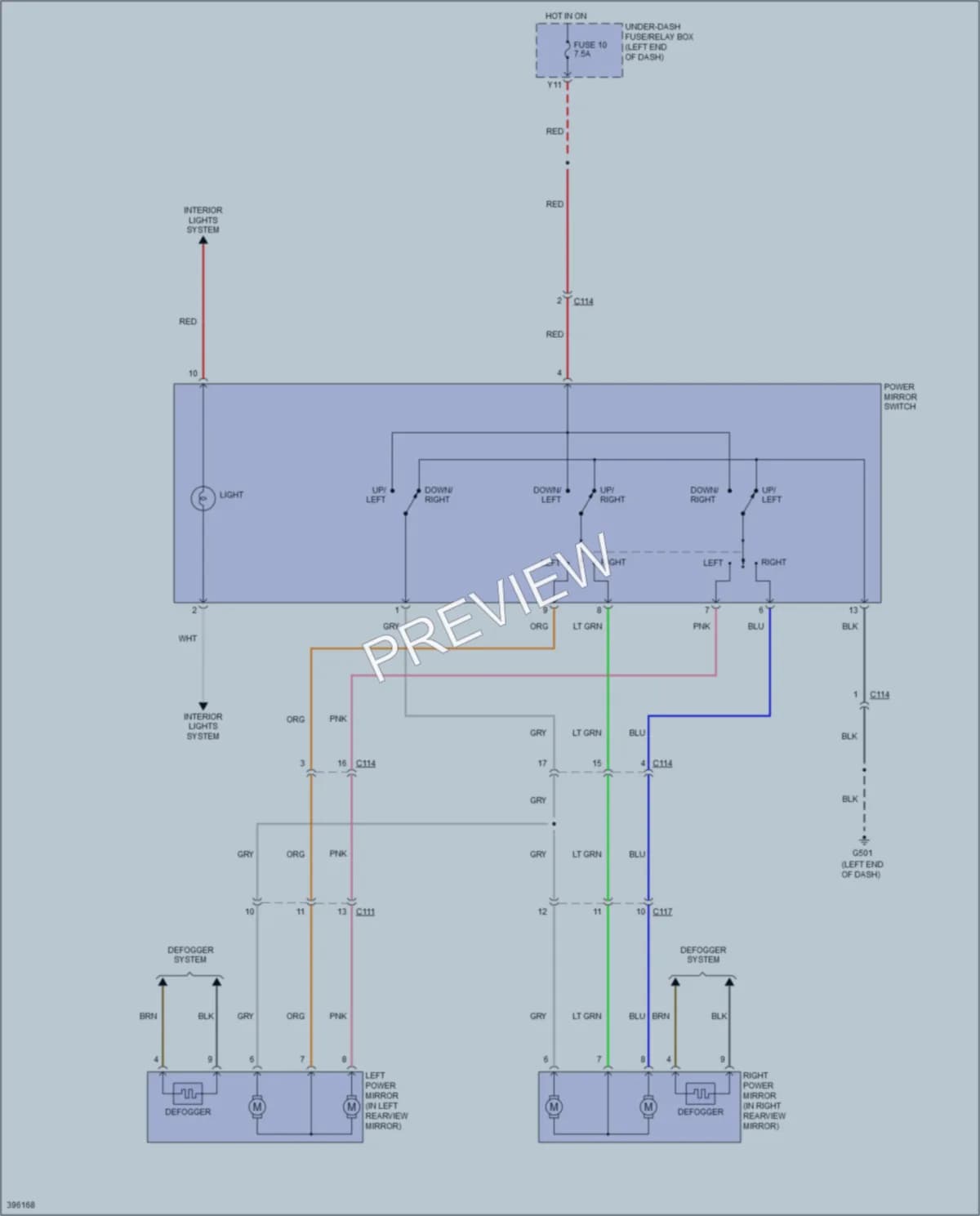 2013 Honda CRZ Power Mirrors wiring diagram preview