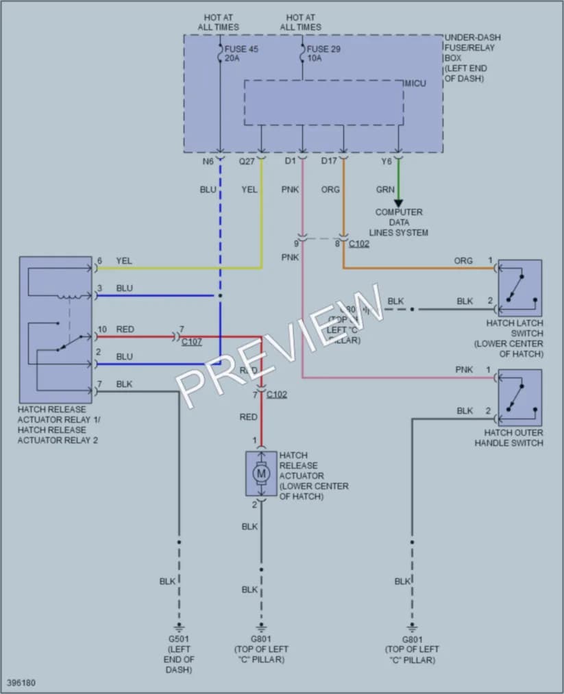 2013 Honda CRZ Trunk Tailgate Fuel Door wiring diagram preview