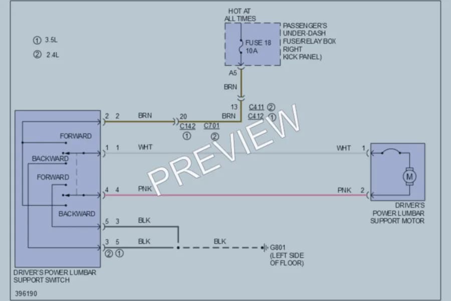 2013 Honda Crosstour Power Seats wiring diagram preview