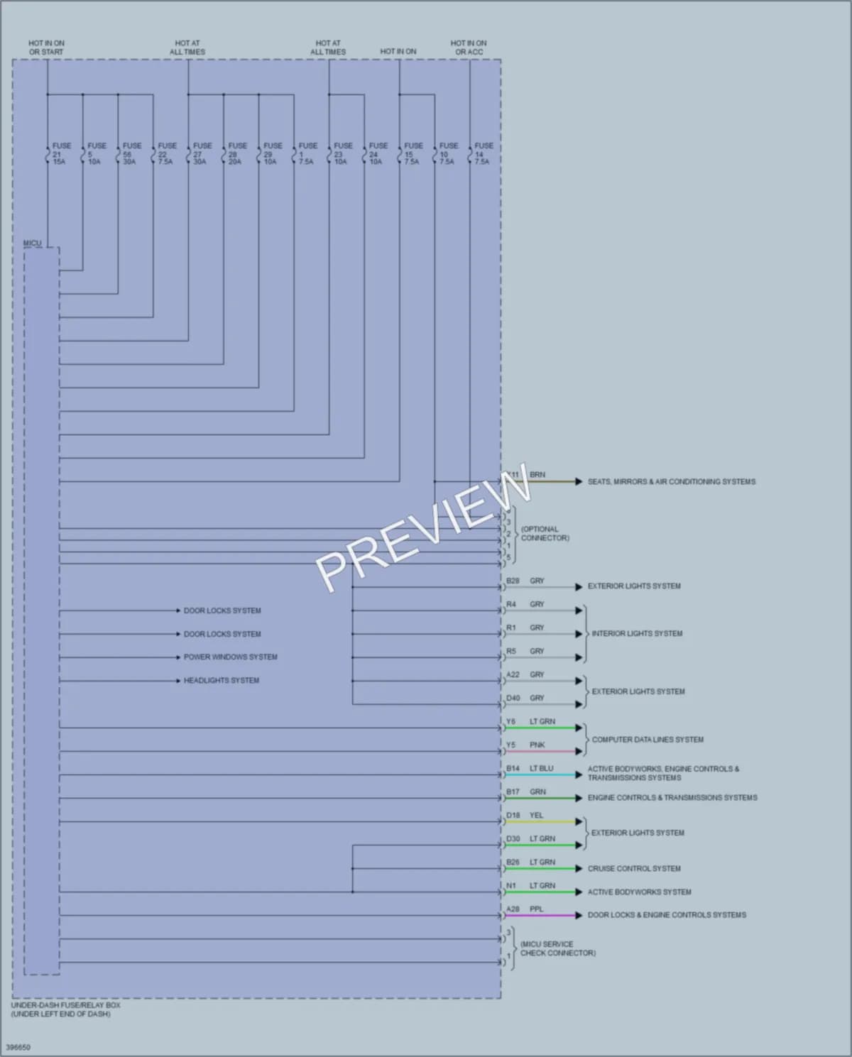 2013 Honda Fit Body Control Modules wiring diagram preview