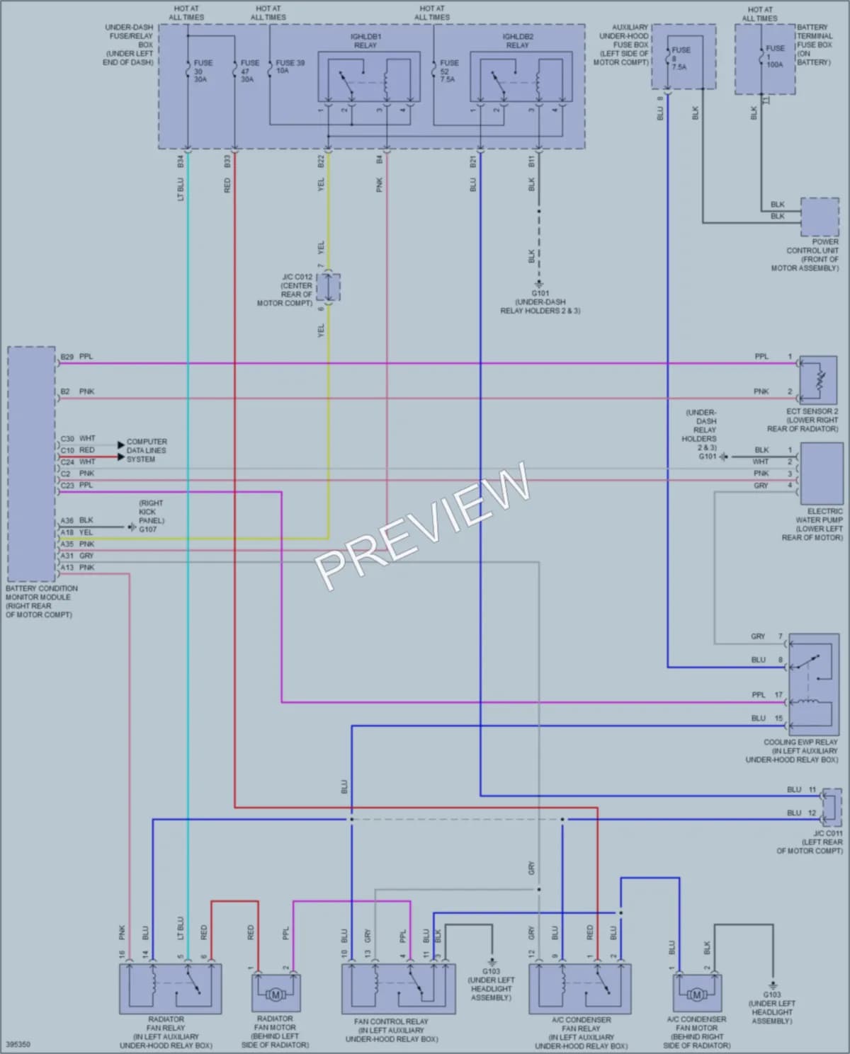 2013 Honda Fit Cooling Fan wiring diagram preview