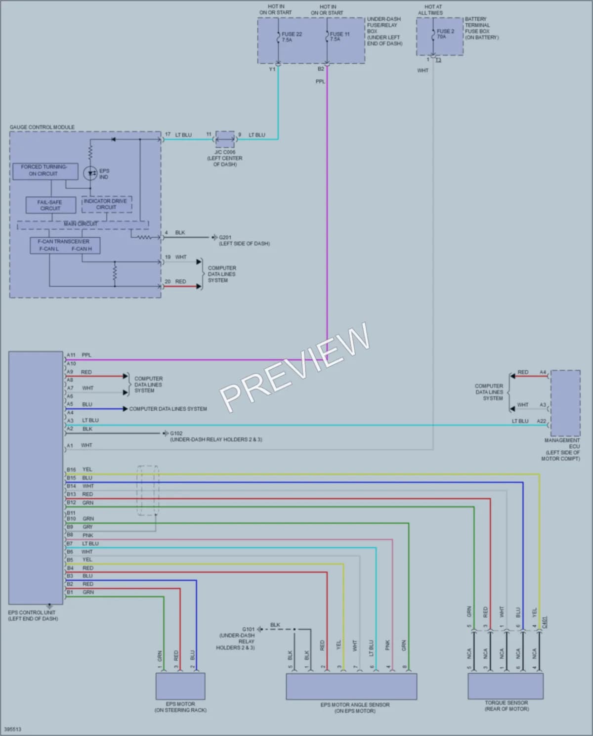 2013 Honda Fit Electronic Power Steering wiring diagram preview