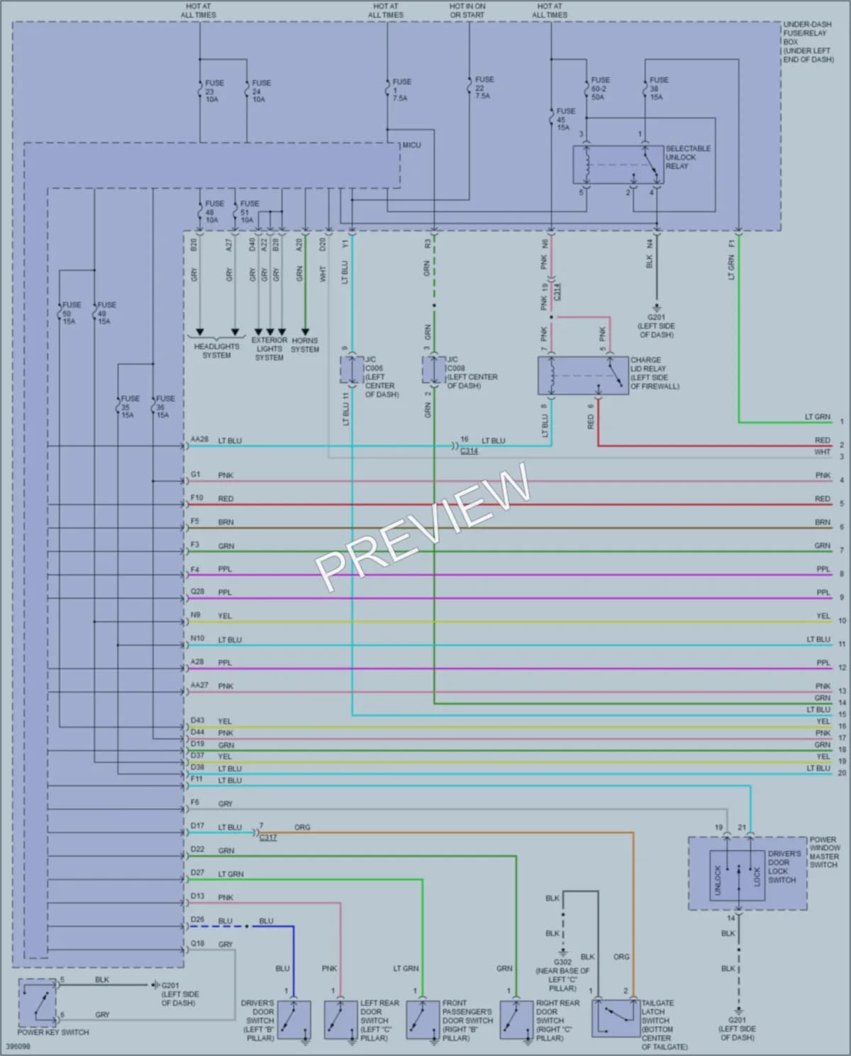 2013 Honda Fit Power Door Locks wiring diagram preview