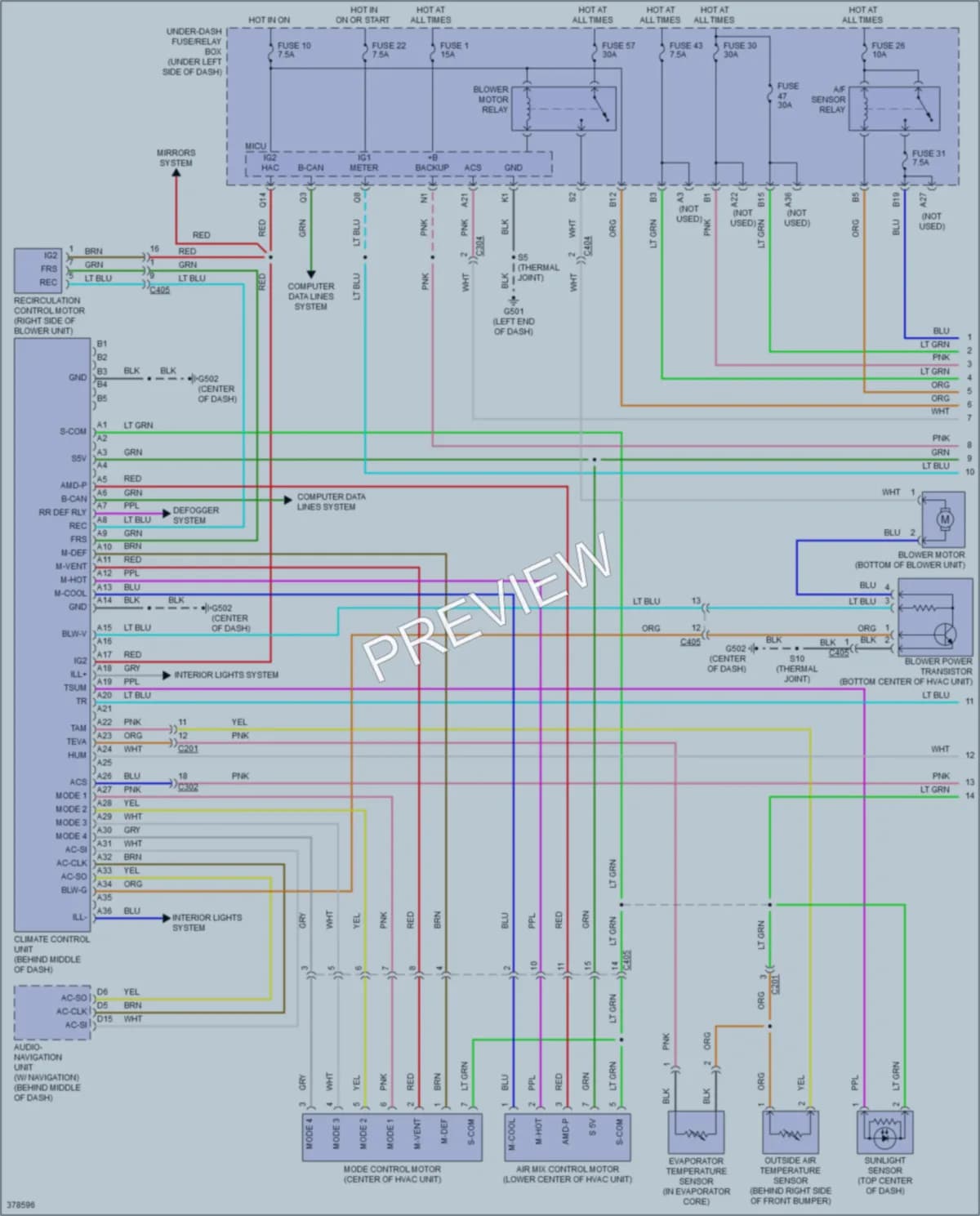 2013 Honda Insight Air Conditioning wiring diagram preview