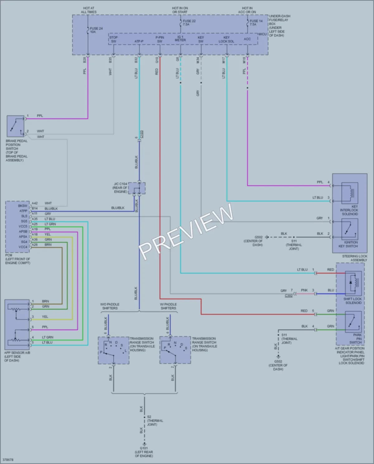 2013 Honda Insight Shift Interlock wiring diagram preview
