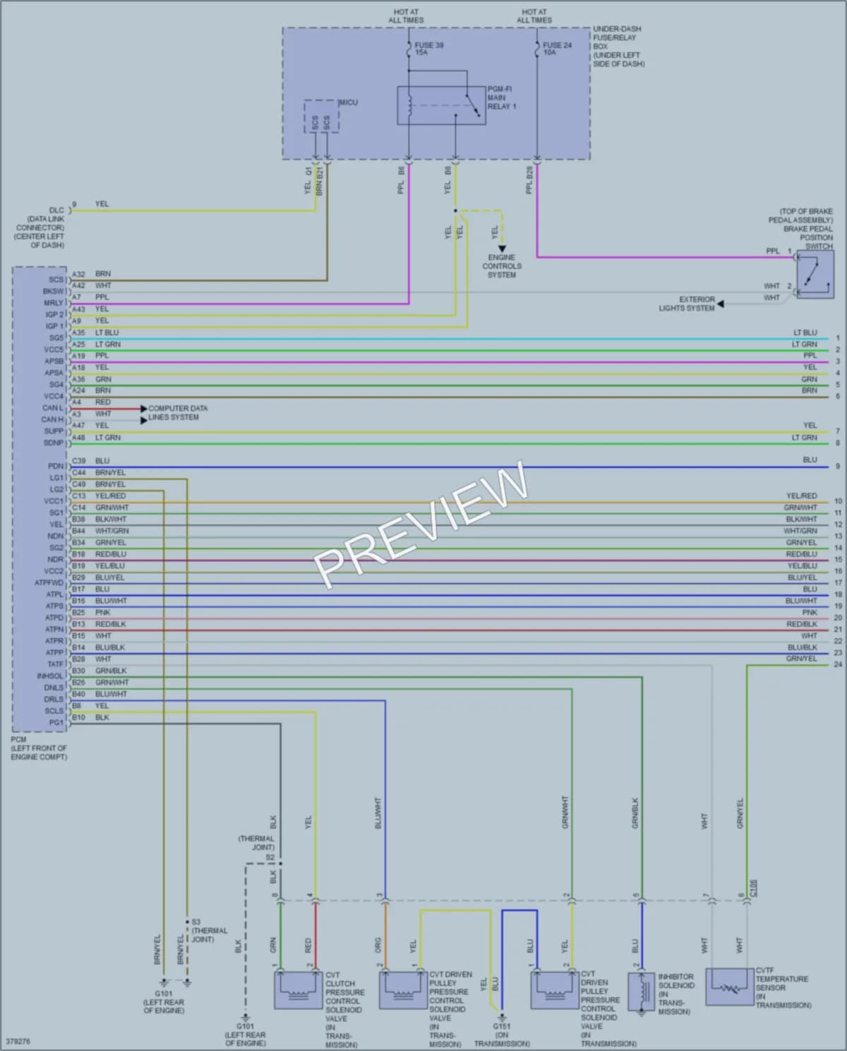 2013 Honda Insight Transmission wiring diagram preview