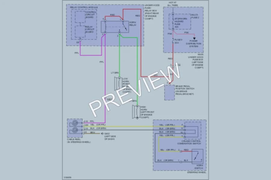 2013 Honda Odyssey Horn wiring diagram preview