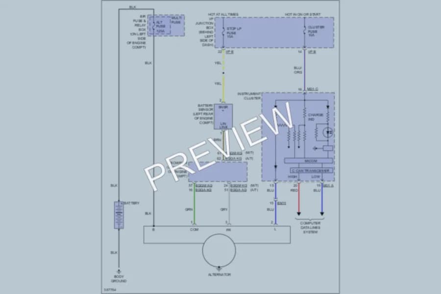 2013 Hyundai Accent Starting Charging wiring diagram preview