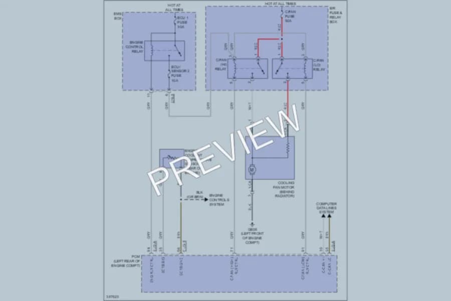 2013 Hyundai Azera Cooling Fan wiring diagram preview