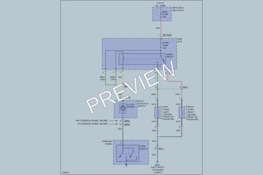 2013 Hyundai Azera Horn wiring diagram preview