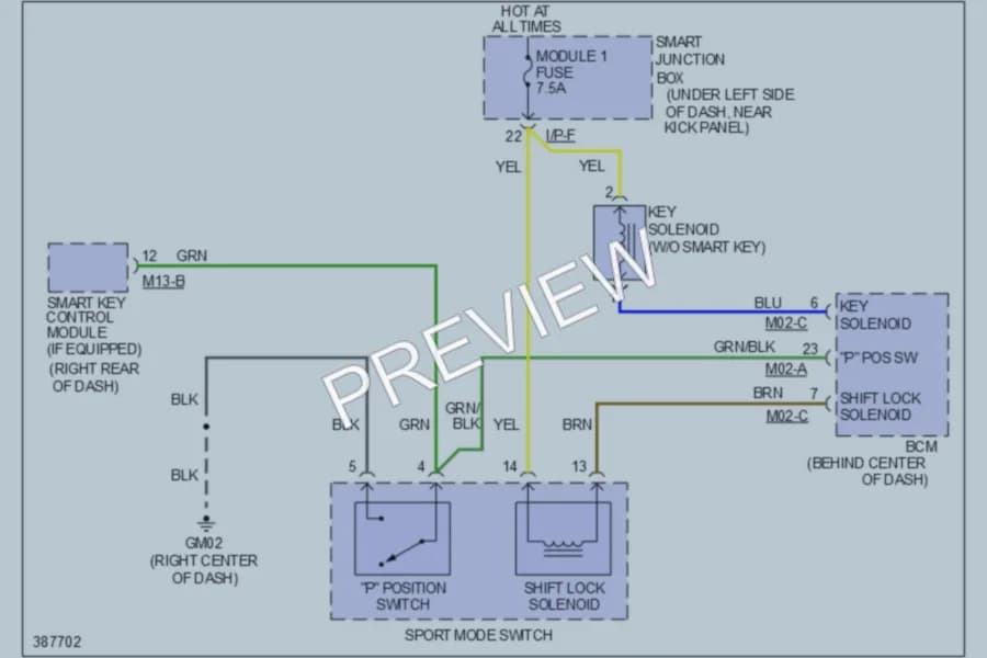 2013 Hyundai Elantra Shift Interlock wiring diagram preview