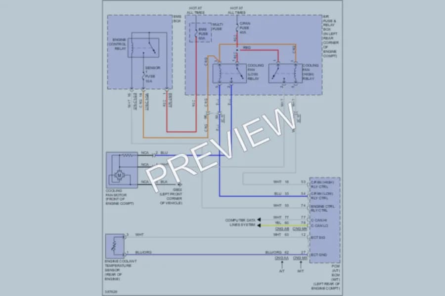 2013 Hyundai ElantraGT Cooling Fan wiring diagram preview