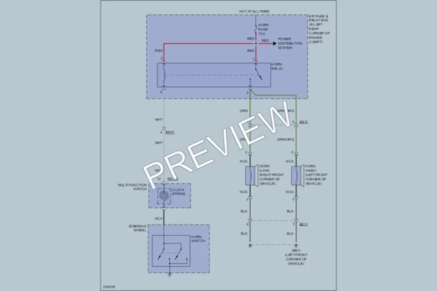 2013 Hyundai ElantraGT Horn wiring diagram preview