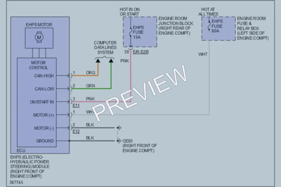 2013 Hyundai Equus Electronic Power Steering wiring diagram preview