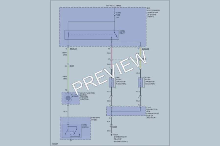 2013 Hyundai Equus Horn wiring diagram preview