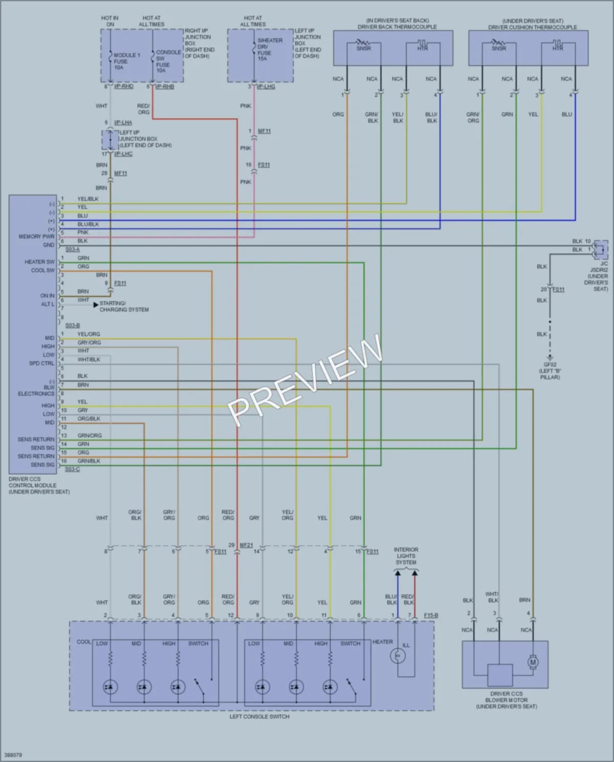 2013 Hyundai Genesis Power Seats wiring diagram preview