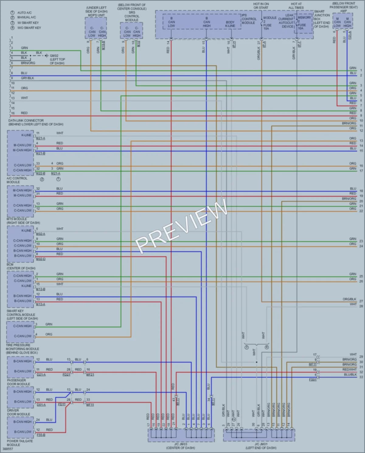 2013 Hyundai SantaFe Computer Data Lines wiring diagram preview