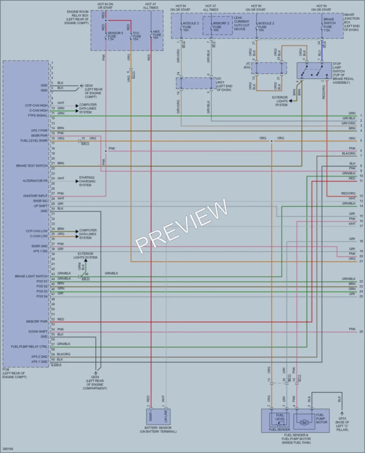 2013 Hyundai SantaFe Engine Performance wiring diagram preview