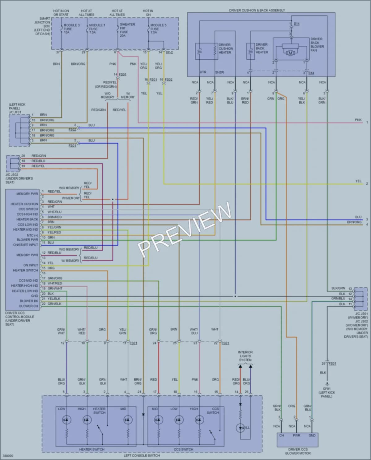 2013 Hyundai SantaFe Power Seats wiring diagram preview