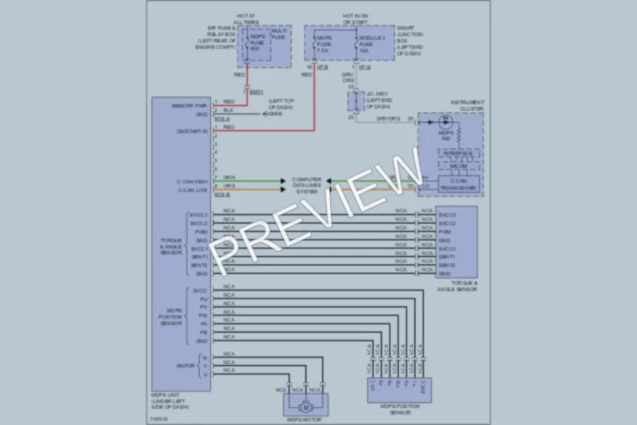 2013 Hyundai SantaFeSport Electronic Power Steering wiring diagram preview