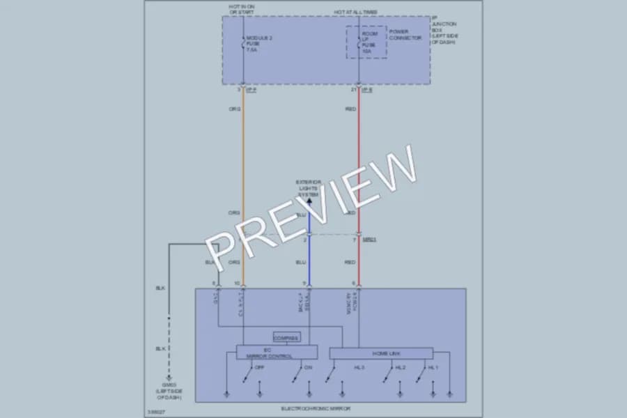 2013 Hyundai Sonata Power Mirrors wiring diagram preview