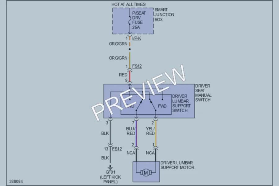 2013 Hyundai Veloster Power Seats wiring diagram preview