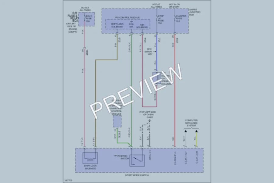 2013 Hyundai Veloster Shift Interlock wiring diagram preview