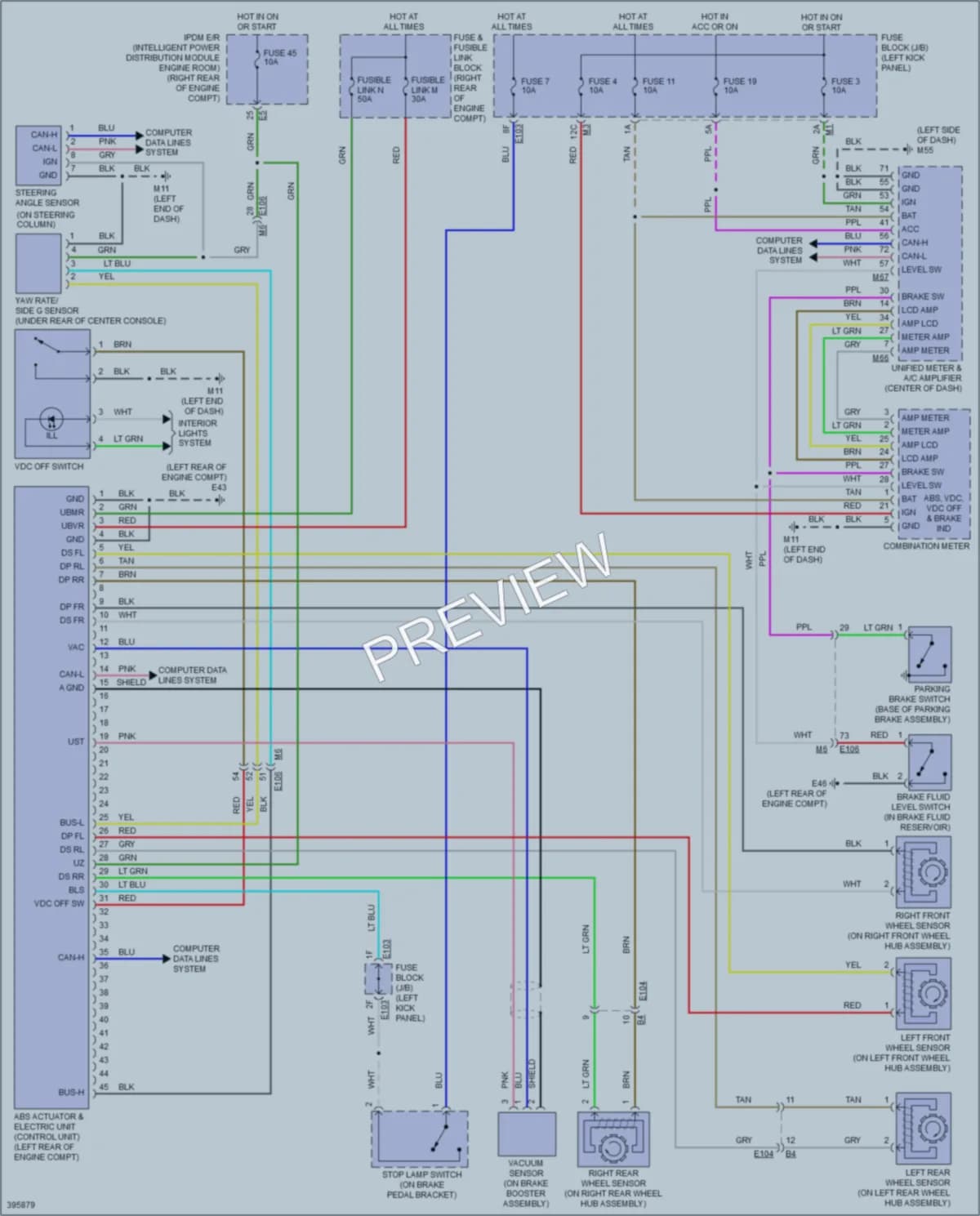 2013 Infiniti FX37 Anti Lock Brakes wiring diagram preview
