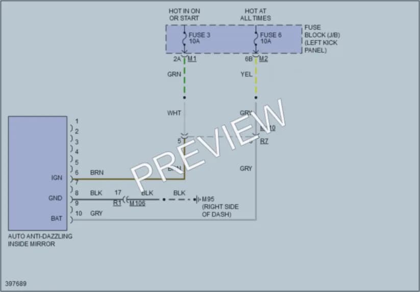 2013 Infiniti FX37 Power Mirrors wiring diagram preview