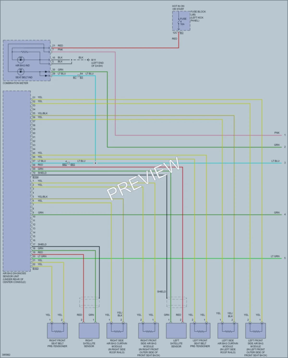 2013 Infiniti FX37 Supplemental Restraints wiring diagram preview