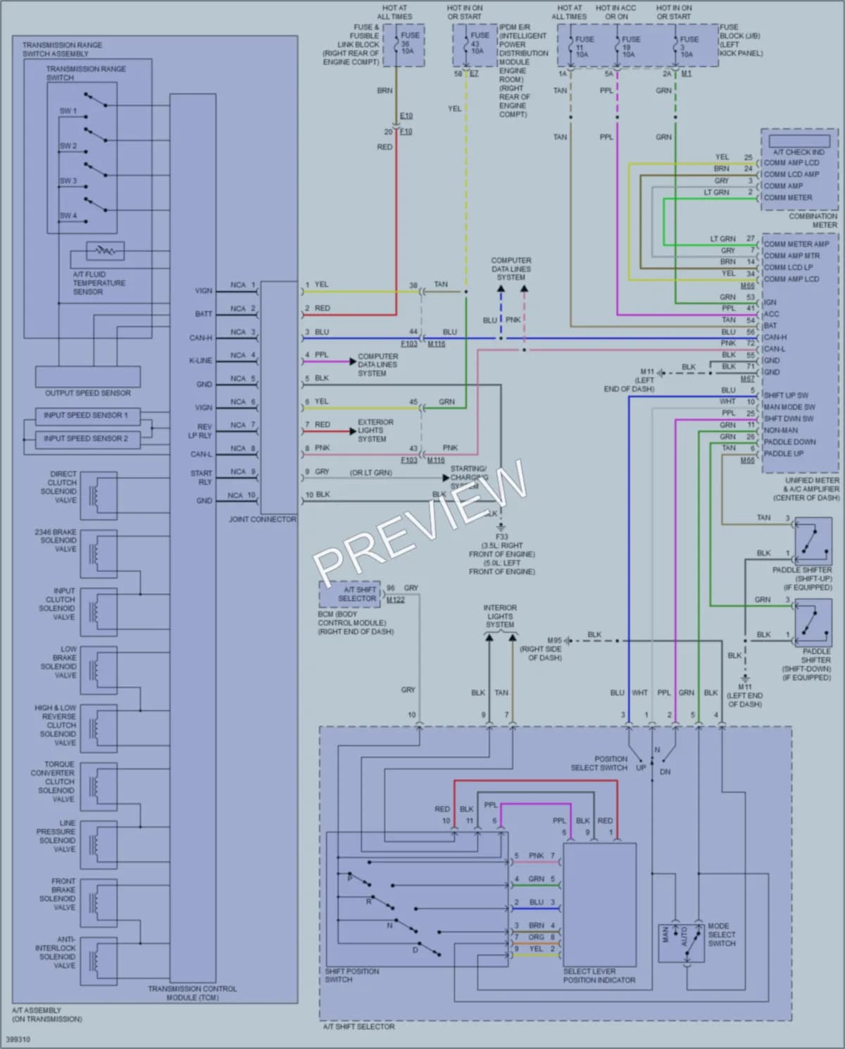 2013 Infiniti FX37 Transmission wiring diagram preview