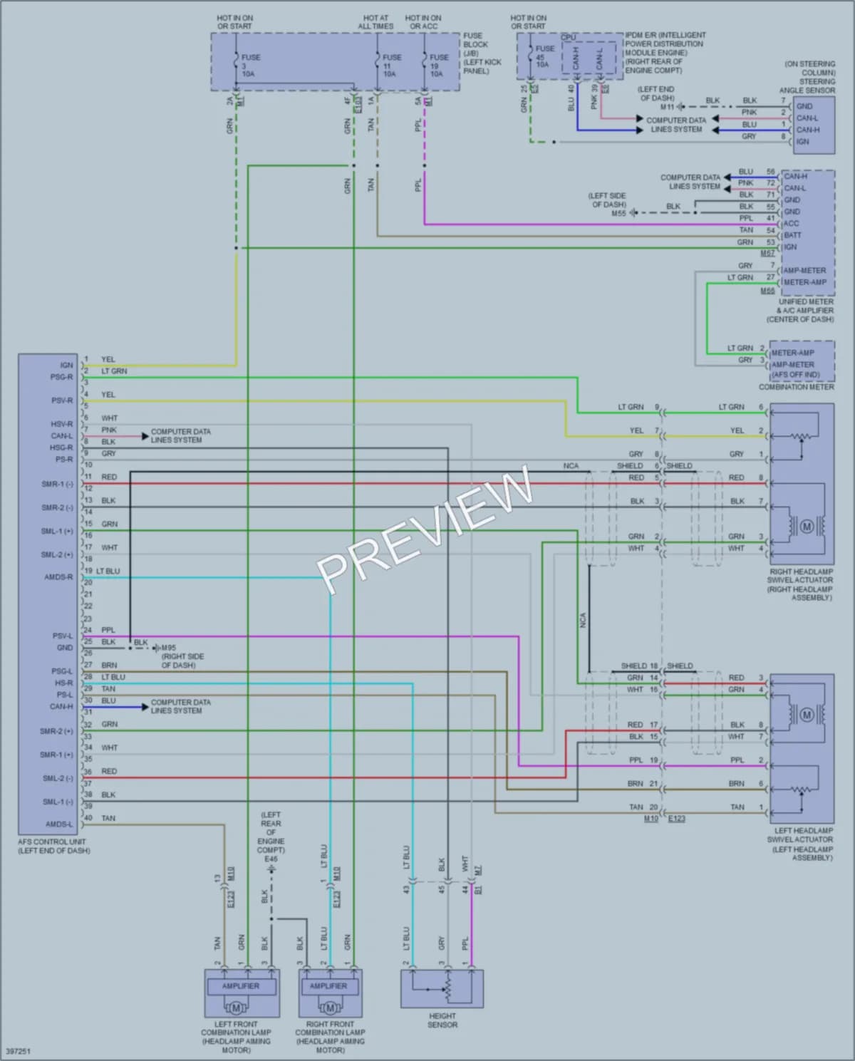 2013 Infiniti FX50 Headlights wiring diagram preview