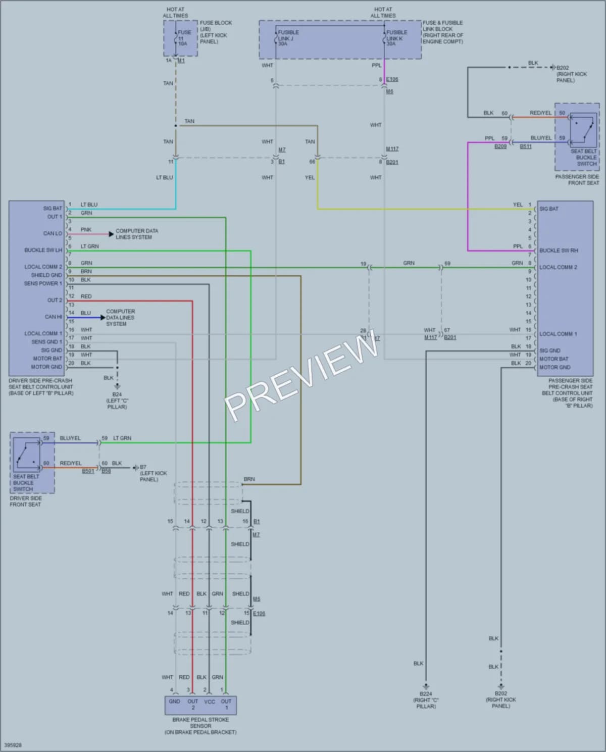 2013 Infiniti FX50 Passive Restraints wiring diagram preview