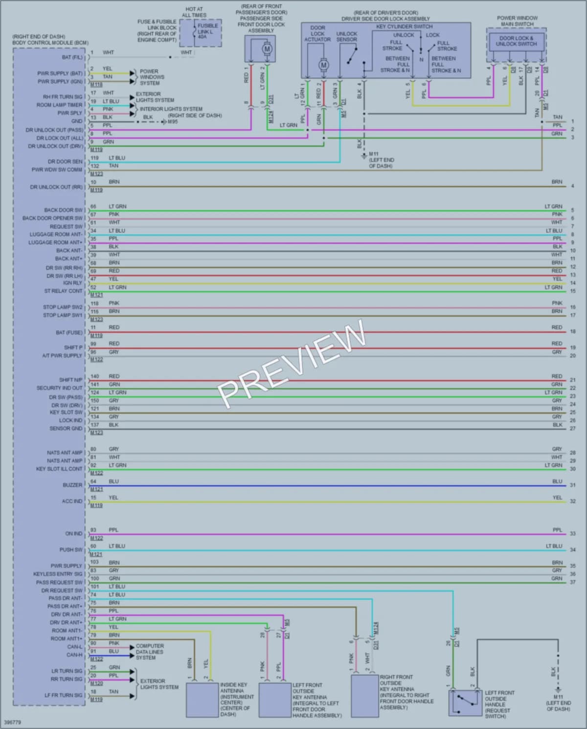 2013 Infiniti FX50 Power Door Locks wiring diagram preview