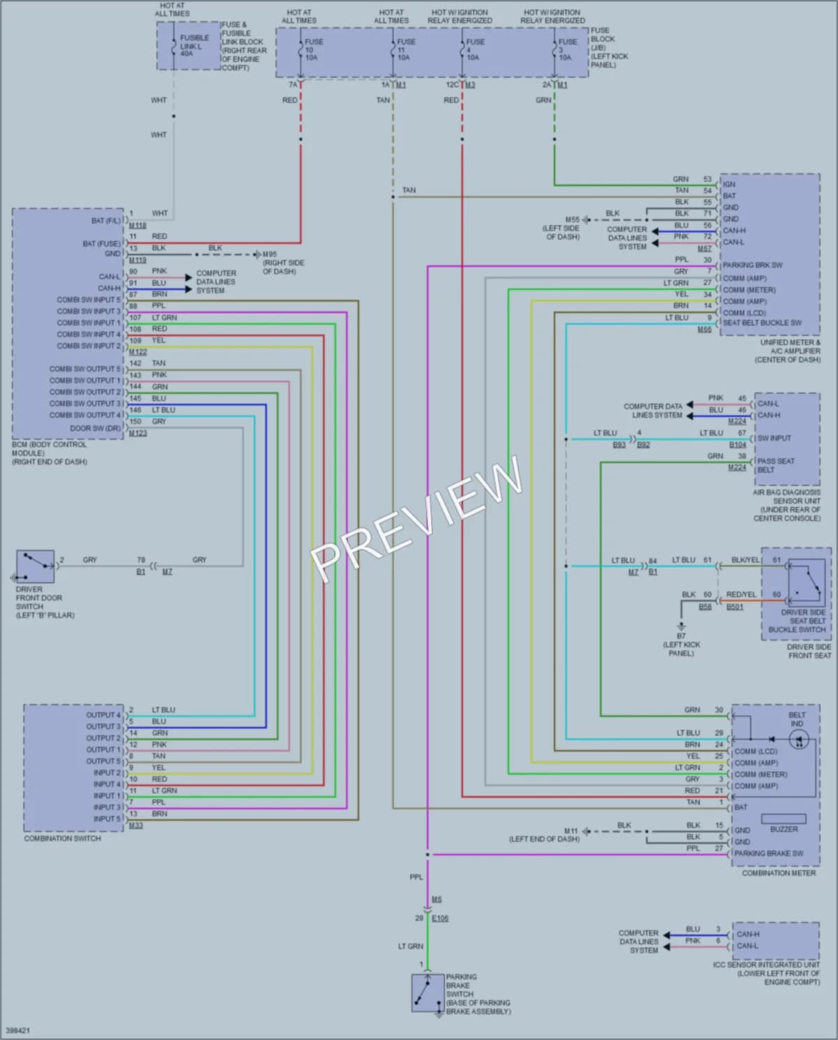 2013 Infiniti FX50 Warning Systems wiring diagram preview