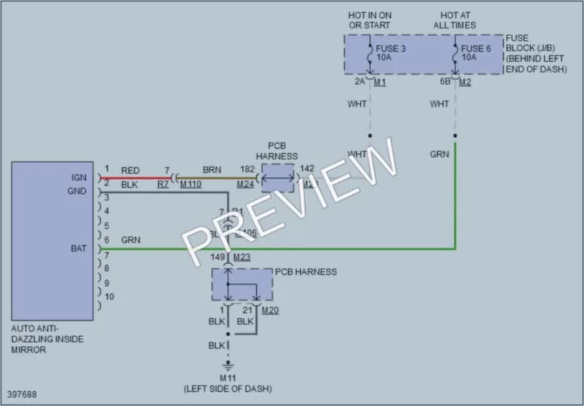 2013 Infiniti M35h Power Mirrors wiring diagram preview