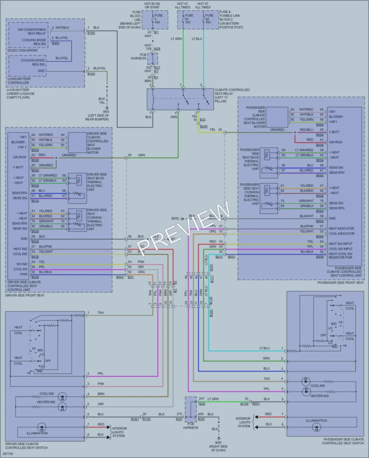 2013 Infiniti M35h Power Seats wiring diagram preview