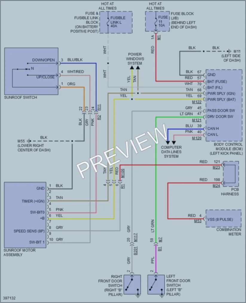 2013 Infiniti M35h Power Top Sunroof wiring diagram preview