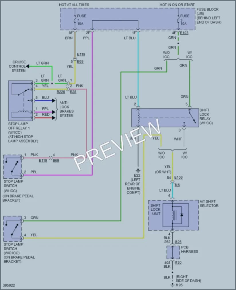 2013 Infiniti M35h Shift Interlock wiring diagram preview