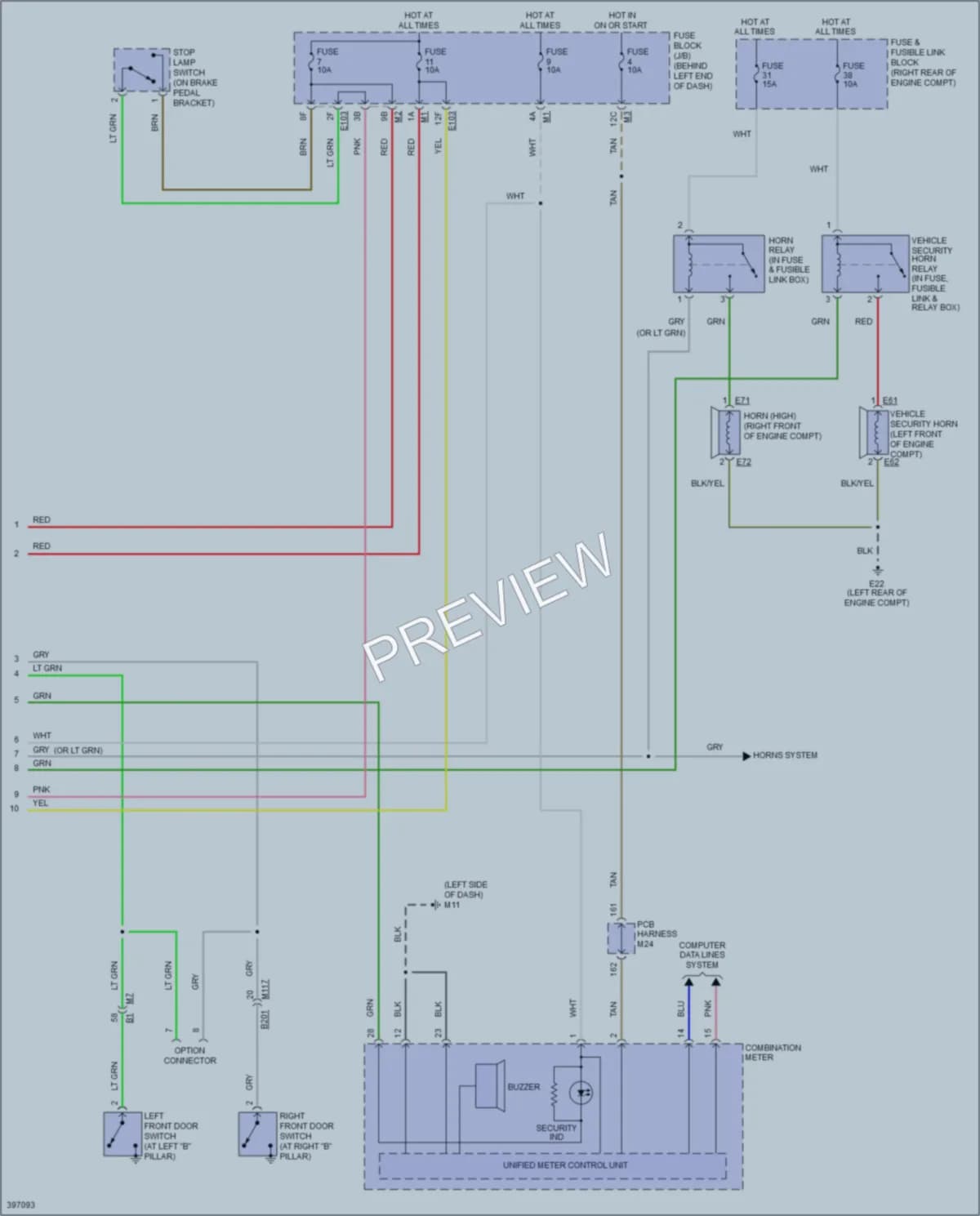 2013 Infiniti M37 Anti Theft wiring diagram preview