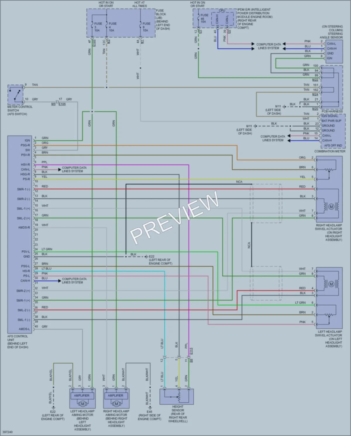 2013 Infiniti M37x Headlights wiring diagram preview