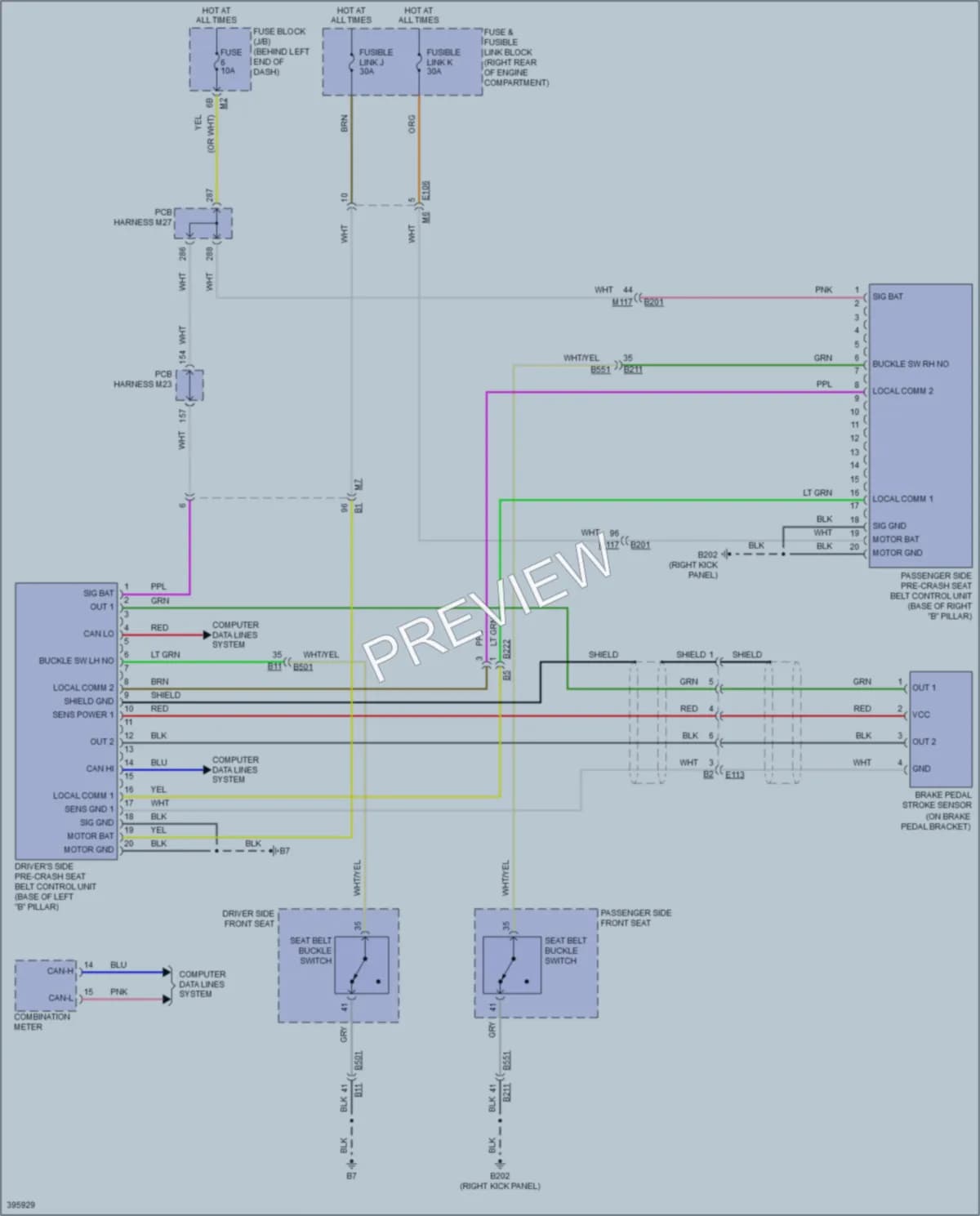 2013 Infiniti M37x Passive Restraints wiring diagram preview
