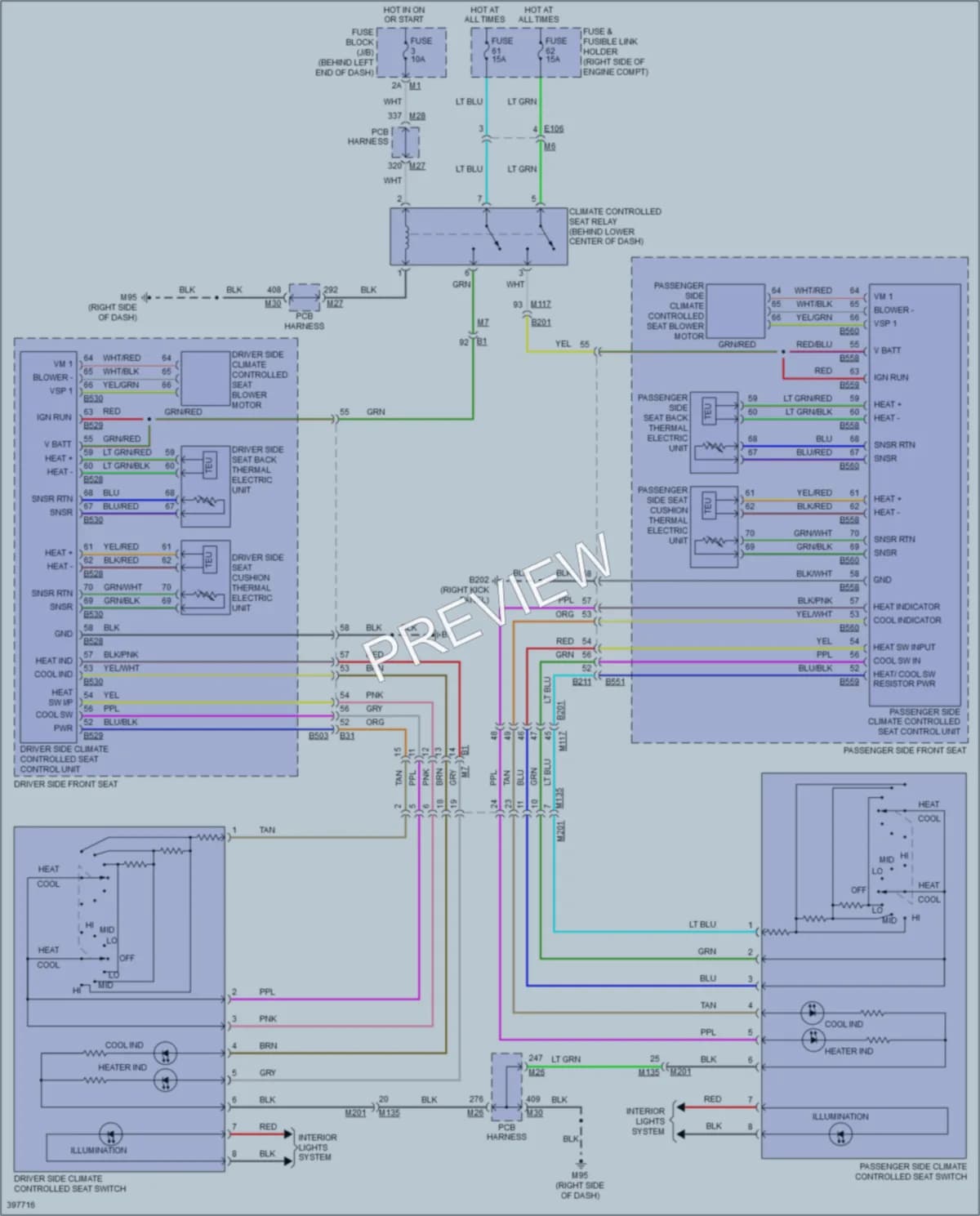 2013 Infiniti M37x Power Seats wiring diagram preview