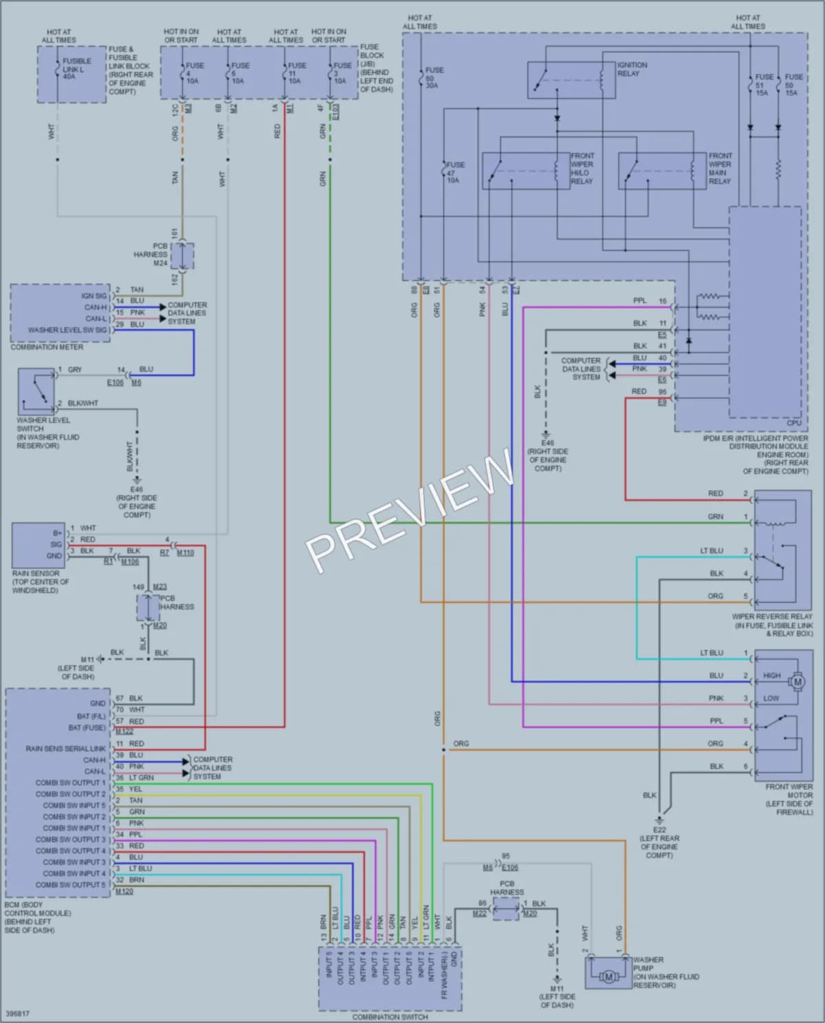2013 Infiniti M37x Wiper Washer wiring diagram preview